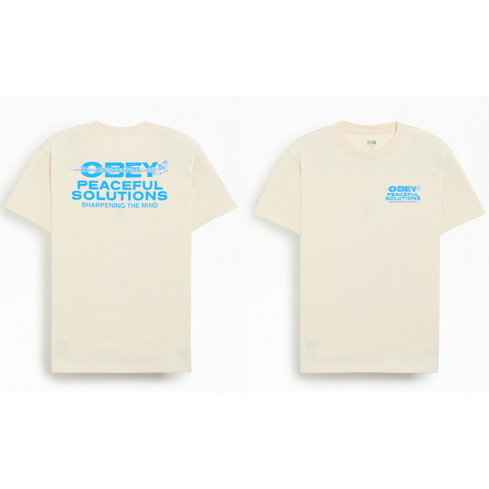 New Obey Clothing Peaceful Solutions Front Back Graphic Tee, Size XL